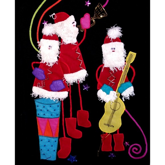 VTG Christina Rotelli Christmas Sweater Sz 1X Embroidered Holiday Santa Claus - Picture 4 of 16